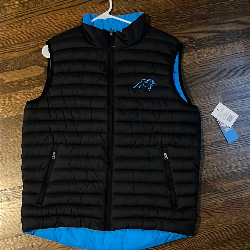 Panthers Black and Blue Puffer Vest